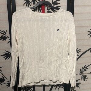 Chase Bank cream long sleeve sweater